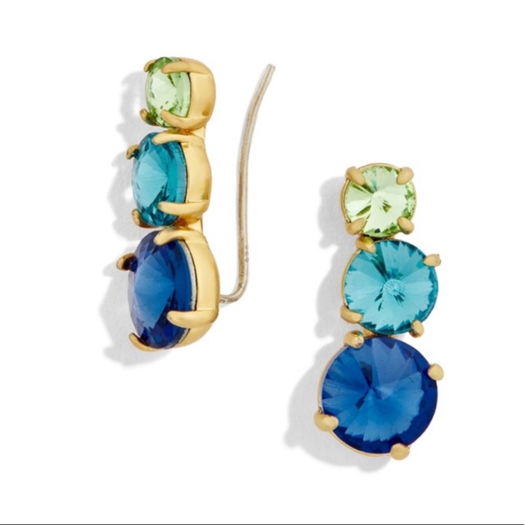 Baublebar Cesli Ear Crawler Earrings ombré green blue gold - Picture 8 of 8